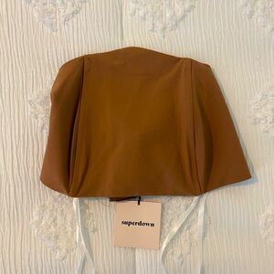 Superdown Strapless Corset Top - Brown